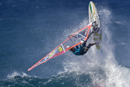 Windsurf in waves at Hookip'a Beach - North Shore Maui - Hawaii.