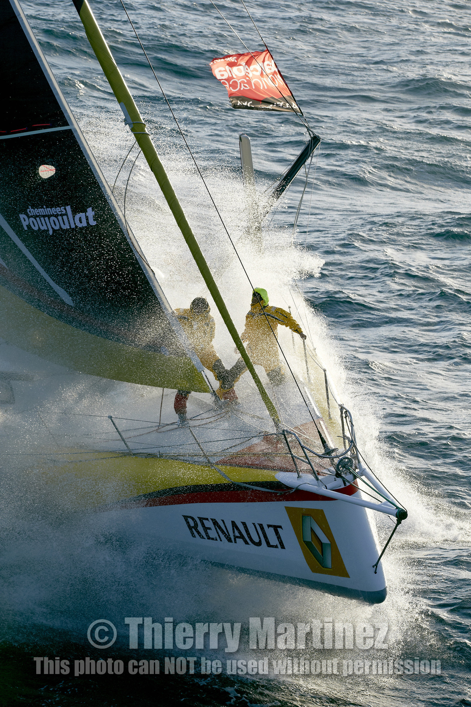 2014 BARCELONA WORLD RACE. Bernard Stamm (SUI) & Jean Le Cam (FRA) on CHEMINEES POUJOULAT