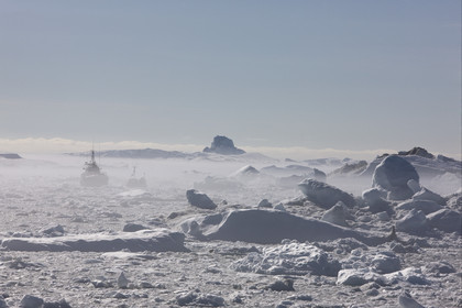 Schooner LA LOUISE sailing on west coast of Greenland.