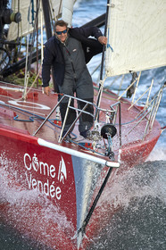 Départ de Jeff Pellet (FRA) sur son bateau COME IN VENDEE POUR UN TOUR DU MONDE;