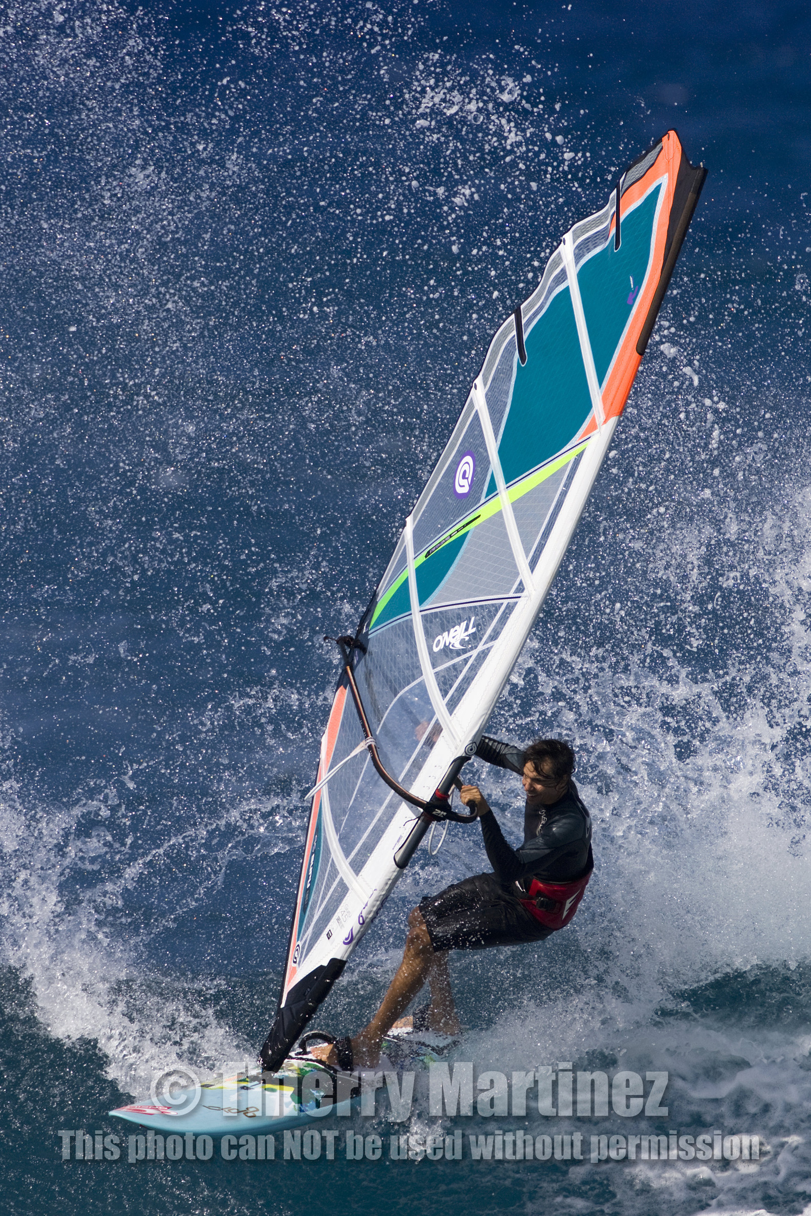 Windsurf in waves at Hookip'a Beach - North Shore Maui - Hawaii.