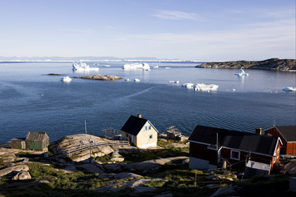Schooner LA LOUISE sailing on west coast of Greenland.