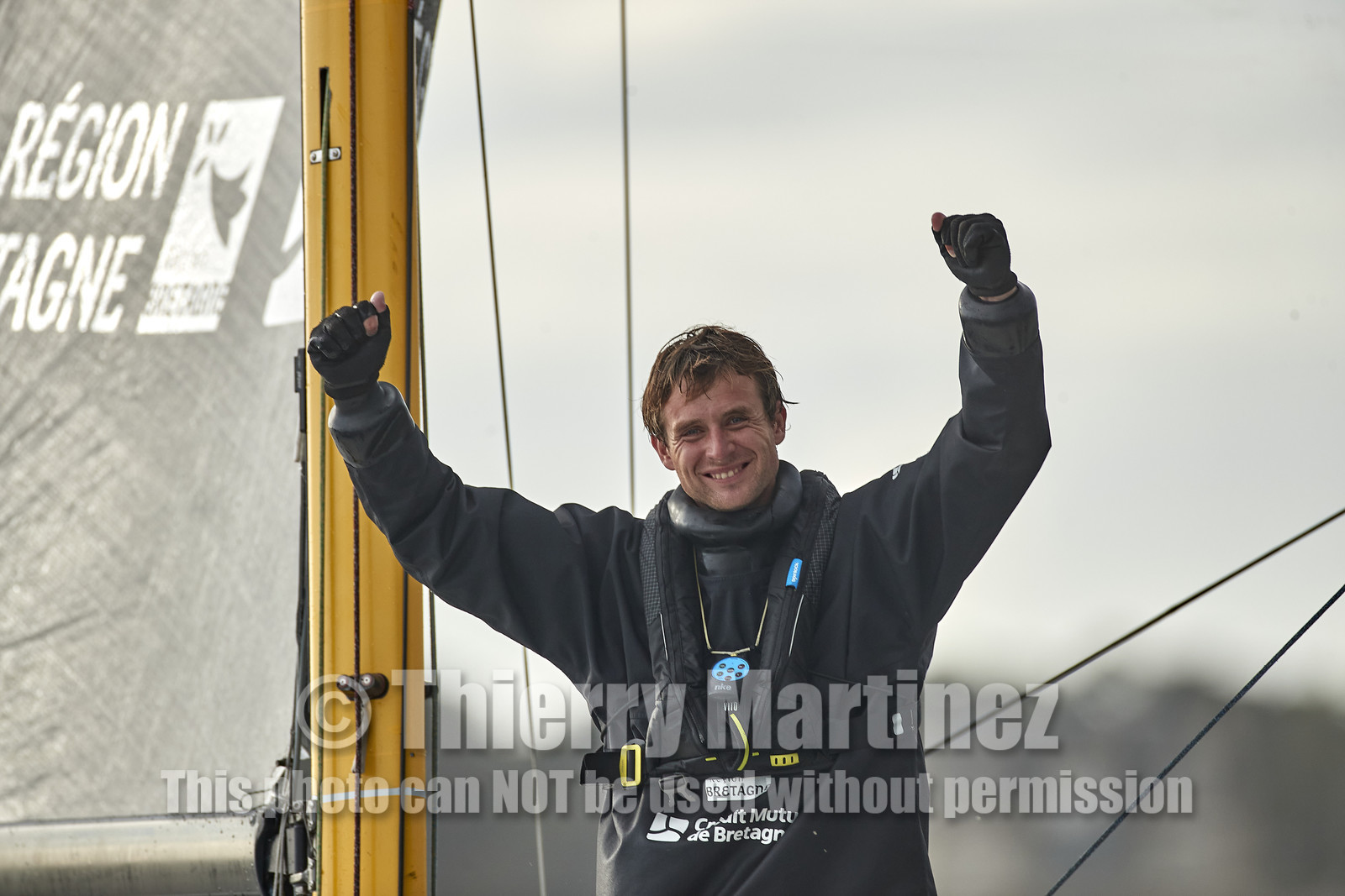 22_34709   © Thierry Martinez.ST NAZAIRE, FRANCE.07 Sept 2022.53éme édition de la Solitaire du Figaro.Arrivée de la 3éme étape , Ronan    St Nazaire.Tom Laperche (Région Bretagne-CMB Performance) vainqueur de l’étape et de l’édition de la Solitaire du Figaro 2022.
