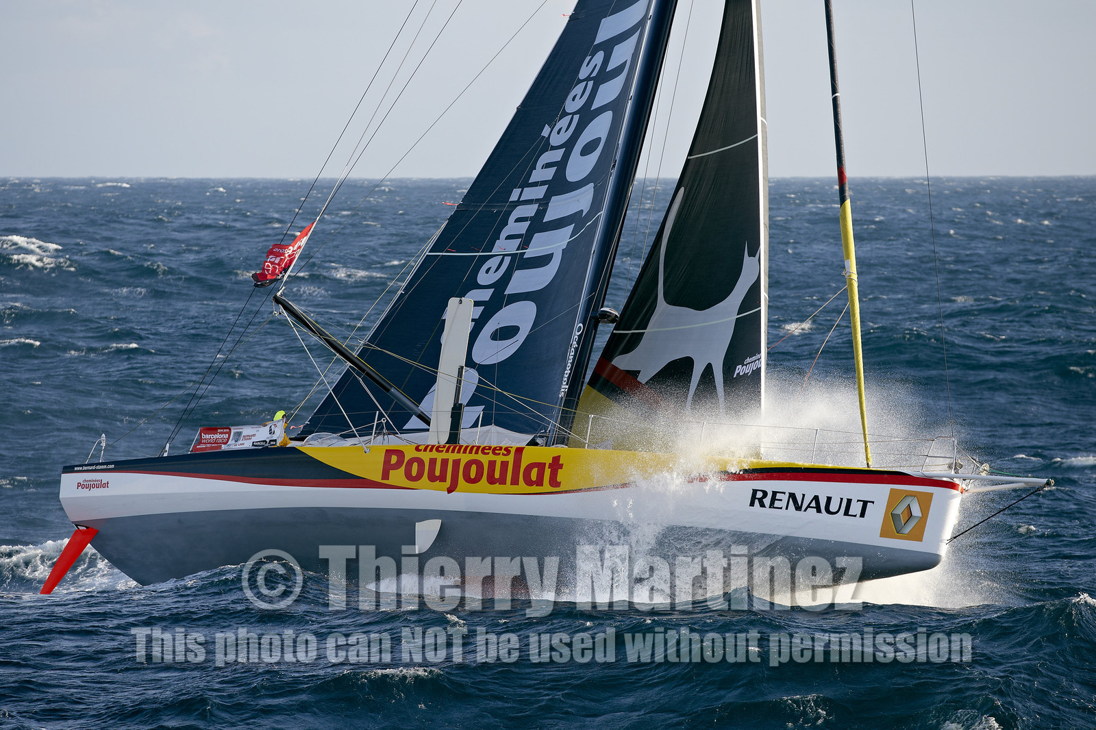 2014 BARCELONA WORLD RACE. Bernard Stamm (SUI) & Jean Le Cam (FRA) on CHEMINEES POUJOULAT