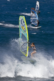 Windsurf in waves at Hookip'a Beach - North Shore Maui - Hawaii.
