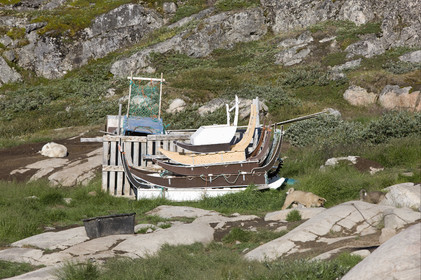 Schooner LA LOUISE sailing on west coast of Greenland.