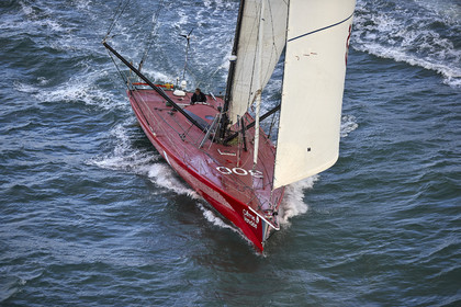 Départ de Jeff Pellet (FRA) sur son bateau COME IN VENDEE POUR UN TOUR DU MONDE;
