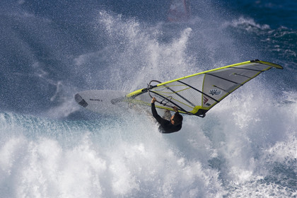 Windsurf in waves at Hookip'a Beach - North Shore Maui - Hawaii.