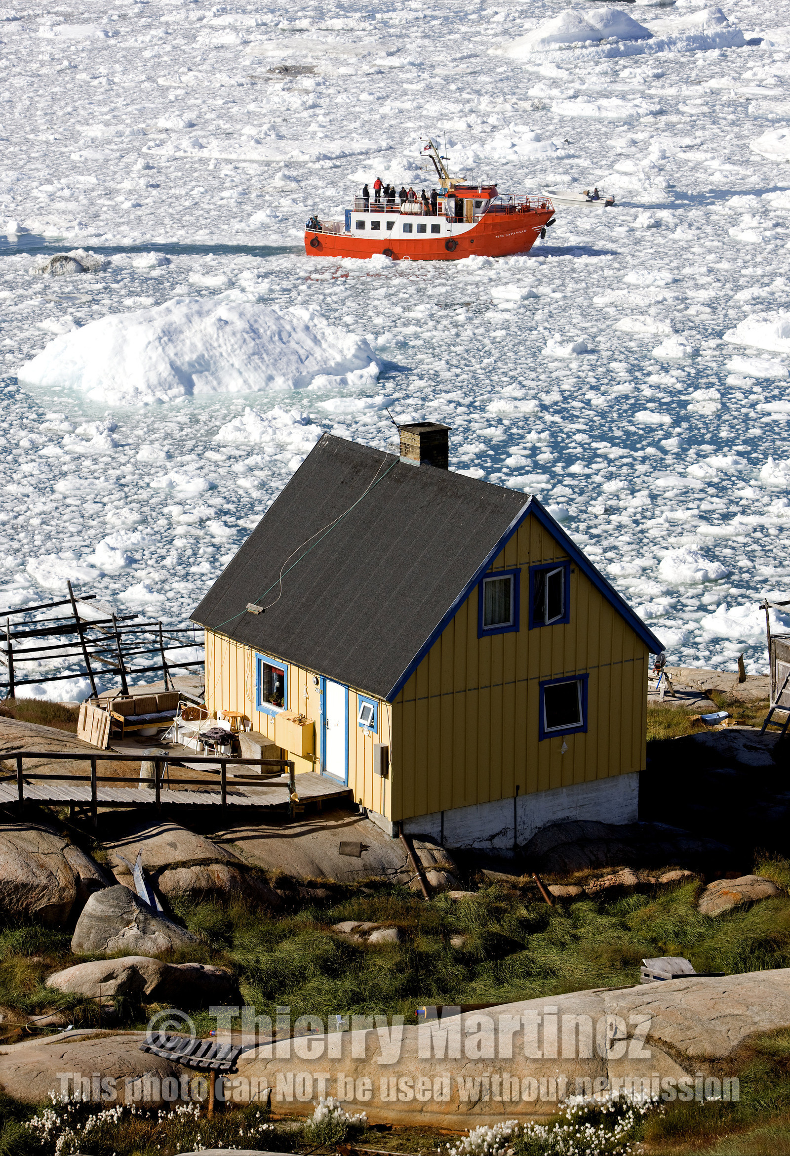 Schooner LA LOUISE sailing on west coast of Greenland.