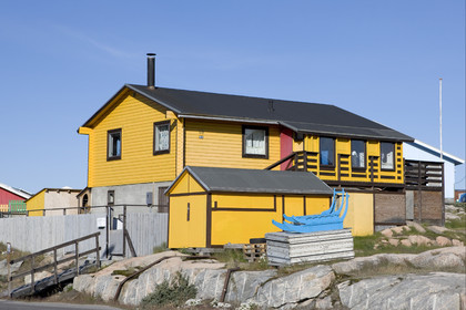 Schooner LA LOUISE sailing on west coast of Greenland.