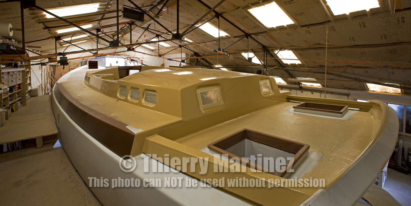 Thierry Dubois new boat under construction.16 July 2009.