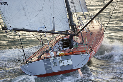 Départ de Jeff Pellet (FRA) sur son bateau COME IN VENDEE POUR UN TOUR DU MONDE;