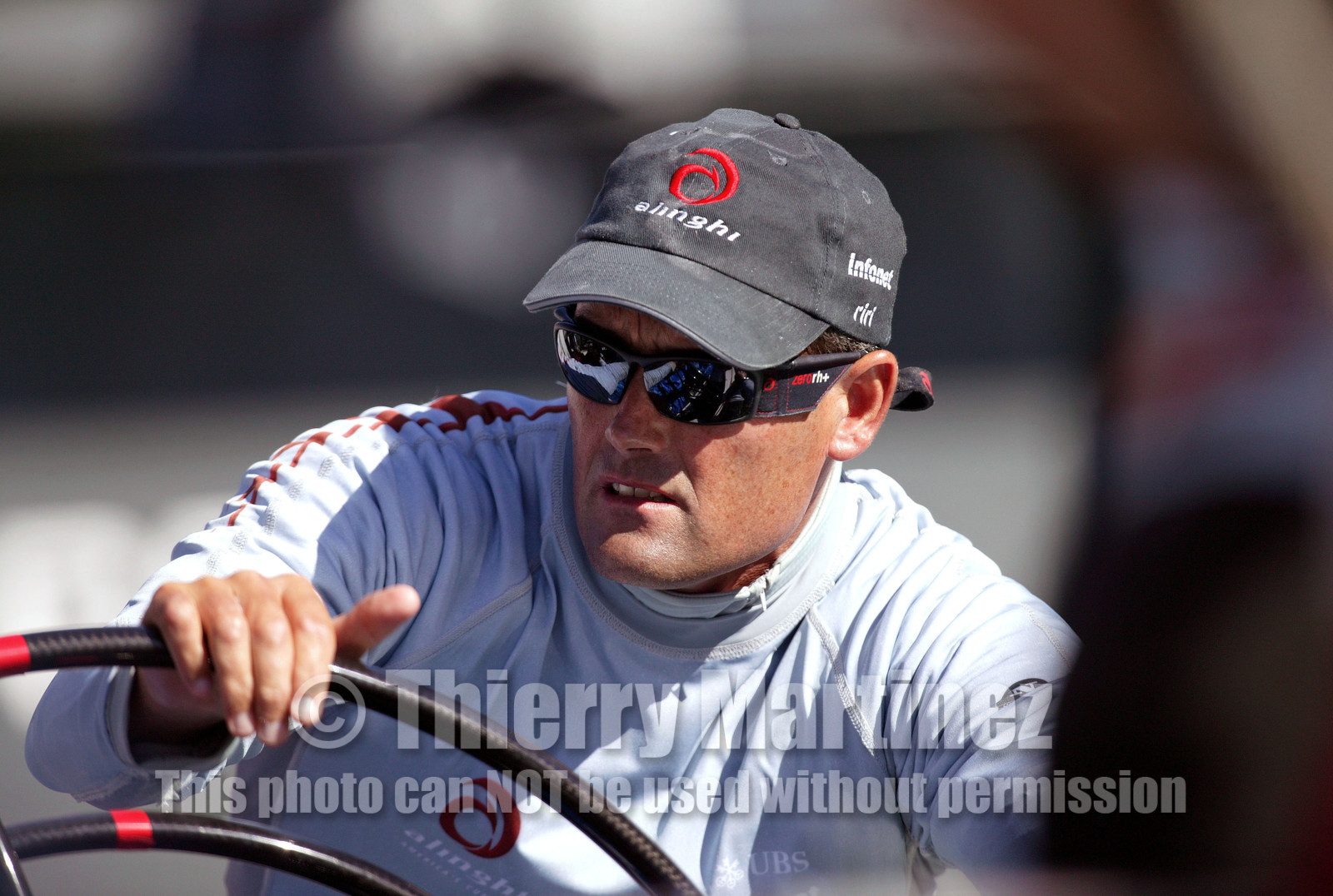 03_0926D © Th.Martinez  Auckland   New Zealand. 16 02 03 America's Cup Day 2.Alinghi (SUI64) vs Team New Zealand (NZL82) Russell Coutts.