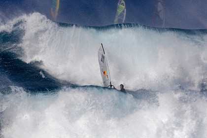 Windsurf in waves at Hookip'a Beach - North Shore Maui - Hawaii.