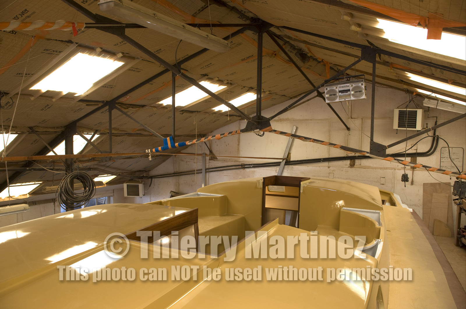 Thierry Dubois new boat under construction.16 July 2009.