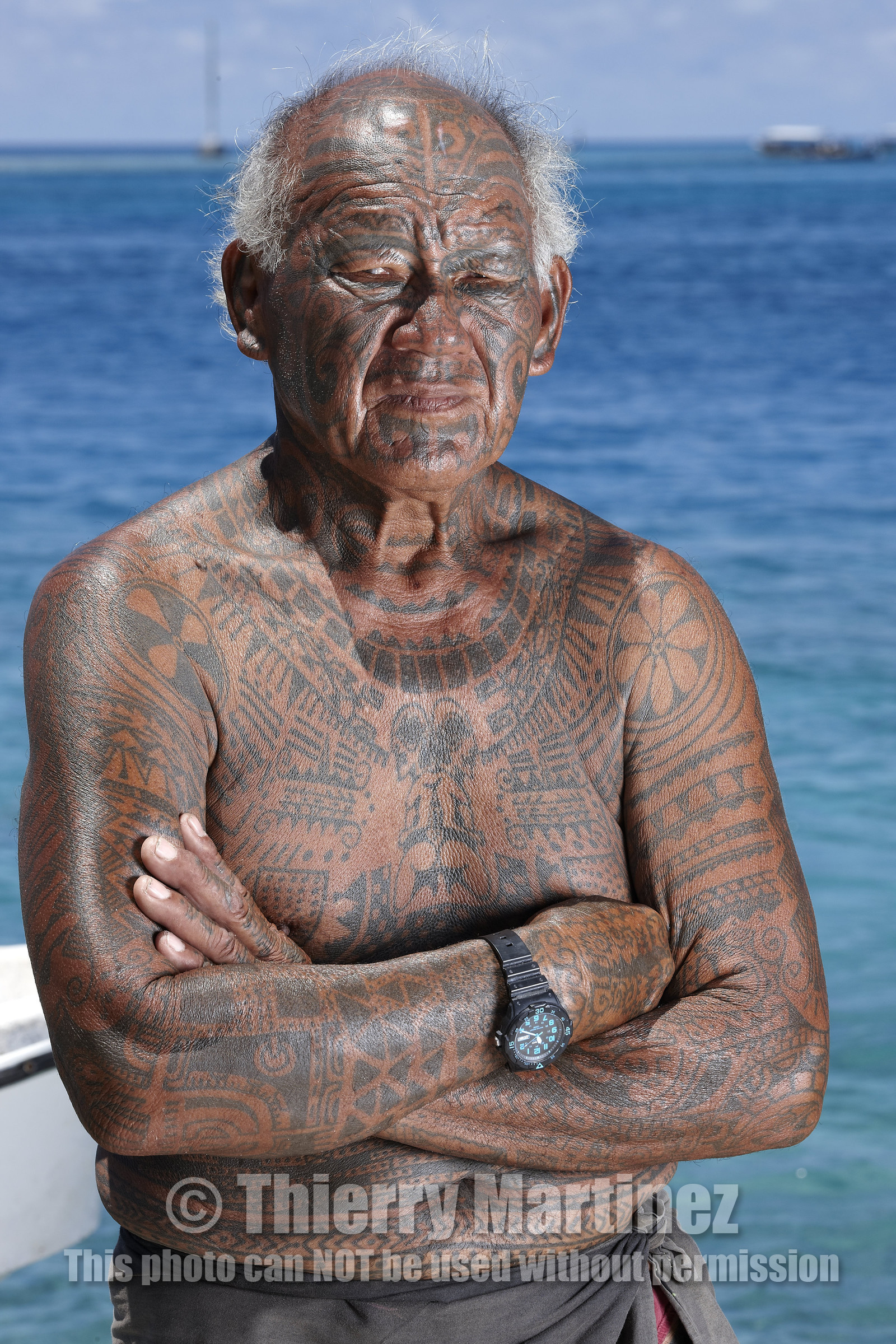 15_026831  ©ThMartinez Sea&Co.  RANGIROA - ARCHIPEL des TUAMOTU. POLYNESIE FRANCAISE .  8 Février 2015. ..HURI, pilote Taxi Boat à Rangiroa.