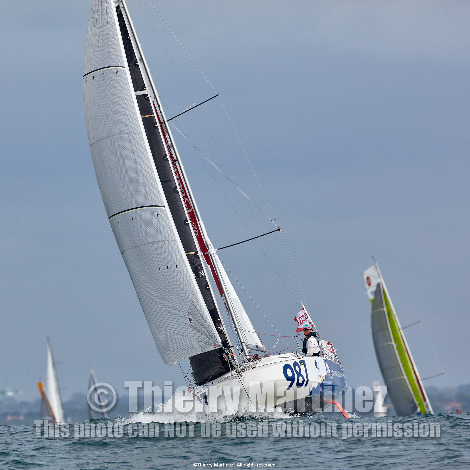 23_22629   © Thierry Martinez. LES SABLES D'OLONNE, 85 - FRANCE 25 septembre 2023.Départ MINI TRANSAT 2023. Départ du Dimanche 24 septembre retardé au Lundi 25 Sept .Les Sables d’Olonne (FRA)    Santa Cruz de la Palma ( Canaries)    St François ( Guadeloupe): 4050 NM.