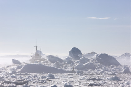 Schooner LA LOUISE sailing on west coast of Greenland.