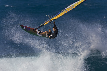 Windsurf in waves at Hookip'a Beach - North Shore Maui - Hawaii.