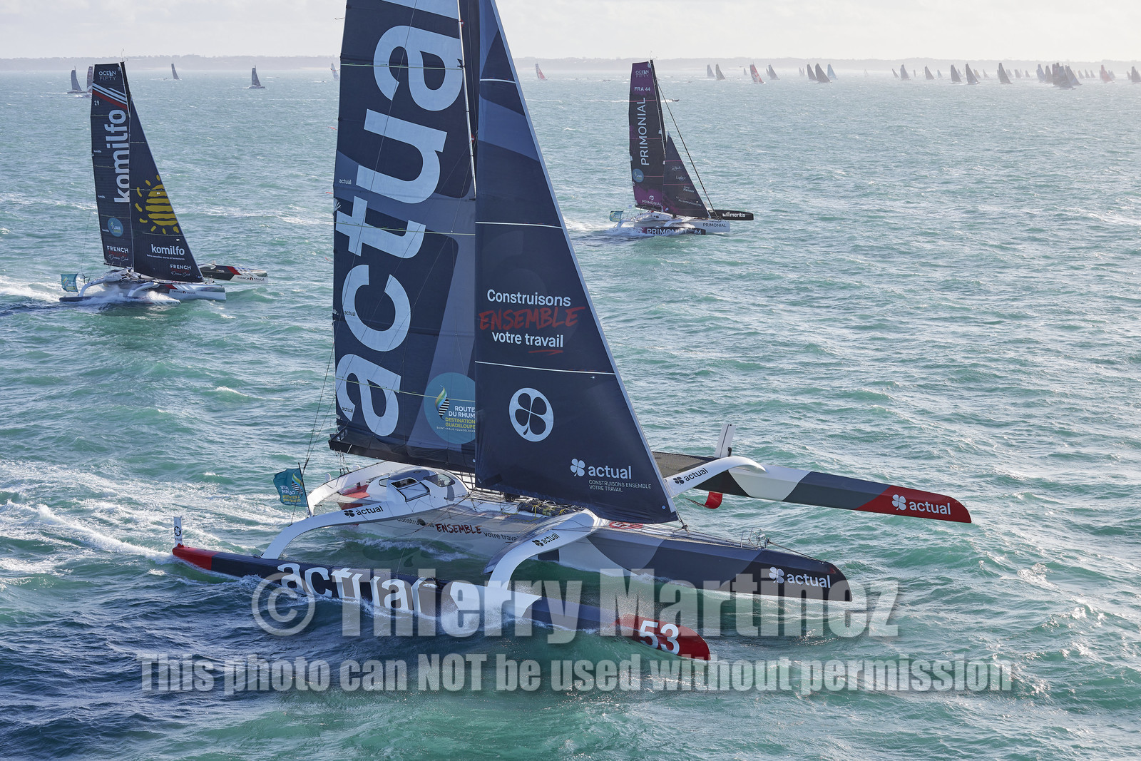 22_39242   © Thierry Martinez.DINARD, FRANCE. 9 Novembre  2022Départ de la 12éme ROUTE DU RHUM, transatlantique course à la voile en solitaire de St Malo(FRA)  à Pointe à Pitre (FRA-Guadeloupe) 3.543 milles nautiques.