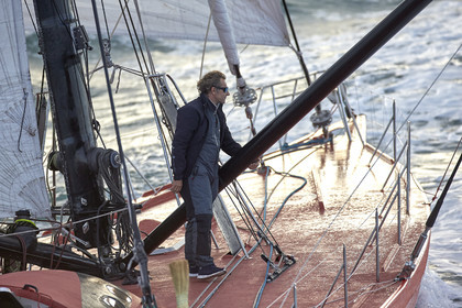 Départ de Jeff Pellet (FRA) sur son bateau COME IN VENDEE POUR UN TOUR DU MONDE;