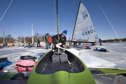 Ice Boats in Stockholm Archipelago - March 2005.