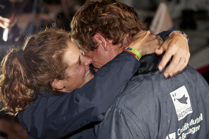 22_35234   © Thierry Martinez.ST NAZAIRE, FRANCE.07 Sept 2022.53éme édition de la Solitaire du Figaro.Arrivée de la 3éme étape , Royan    St Nazaire.Tom Laperche (Région Bretagne-CMB Performance) vainqueur de l’étape et de l’édition de la Solitaire du Figaro 2022.