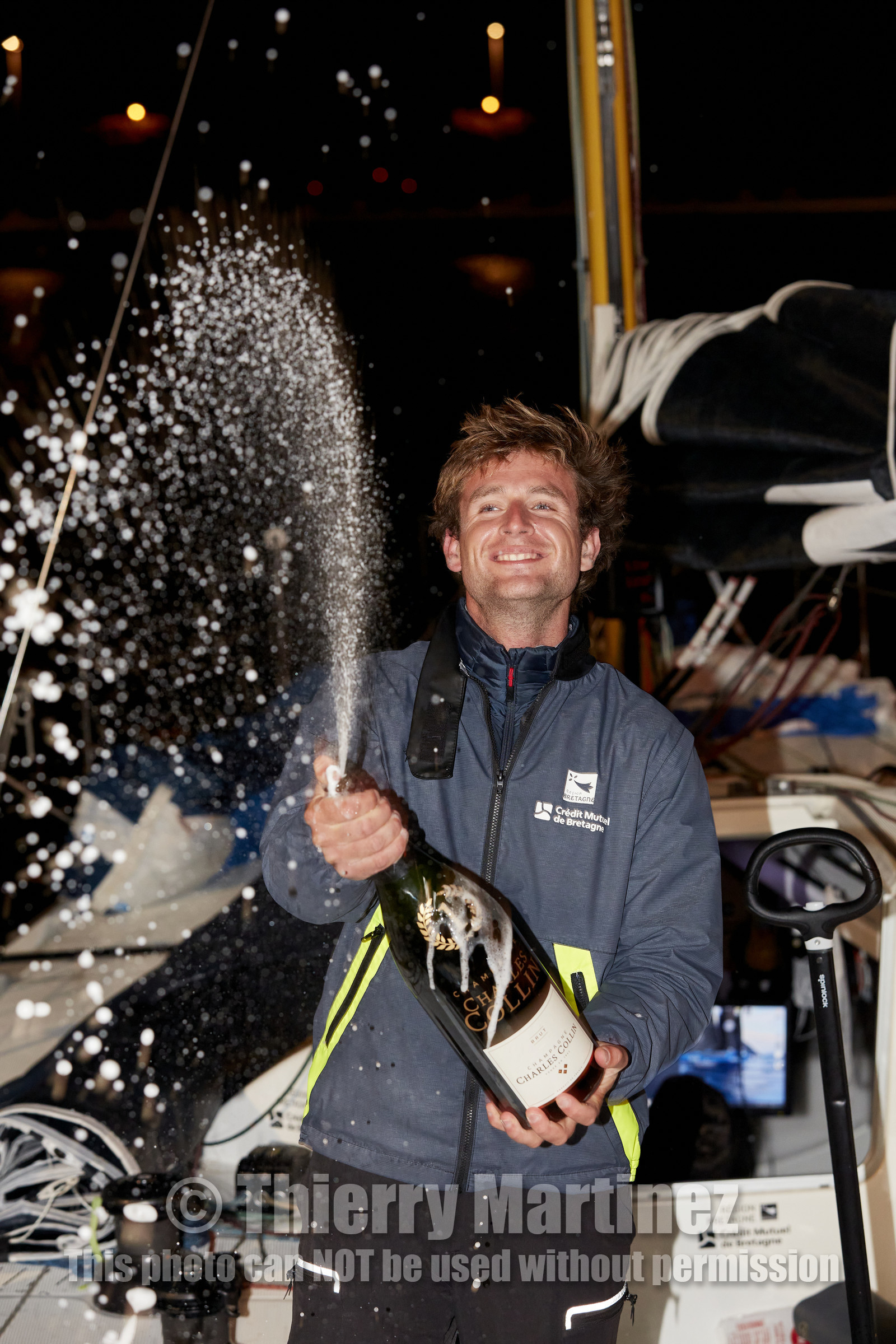 22_35131   © Thierry Martinez.ST NAZAIRE, FRANCE.07 Sept 2022.53éme édition de la Solitaire du Figaro.Arrivée de la 3éme étape , Royan    St Nazaire.Tom Laperche (Région Bretagne-CMB Performance) vainqueur de l’étape et de l’édition de la Solitaire du Figaro 2022.
