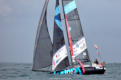 23_22741   © Thierry Martinez. LES SABLES D'OLONNE, 85 - FRANCE 25 septembre 2023.Départ MINI TRANSAT 2023. Départ du Dimanche 24 septembre retardé au Lundi 25 Sept .Les Sables d’Olonne (FRA)    Santa Cruz de la Palma ( Canaries)    St François ( Guadeloupe): 4050 NM.