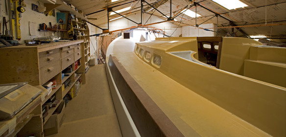 Thierry Dubois new boat under construction.16 July 2009.