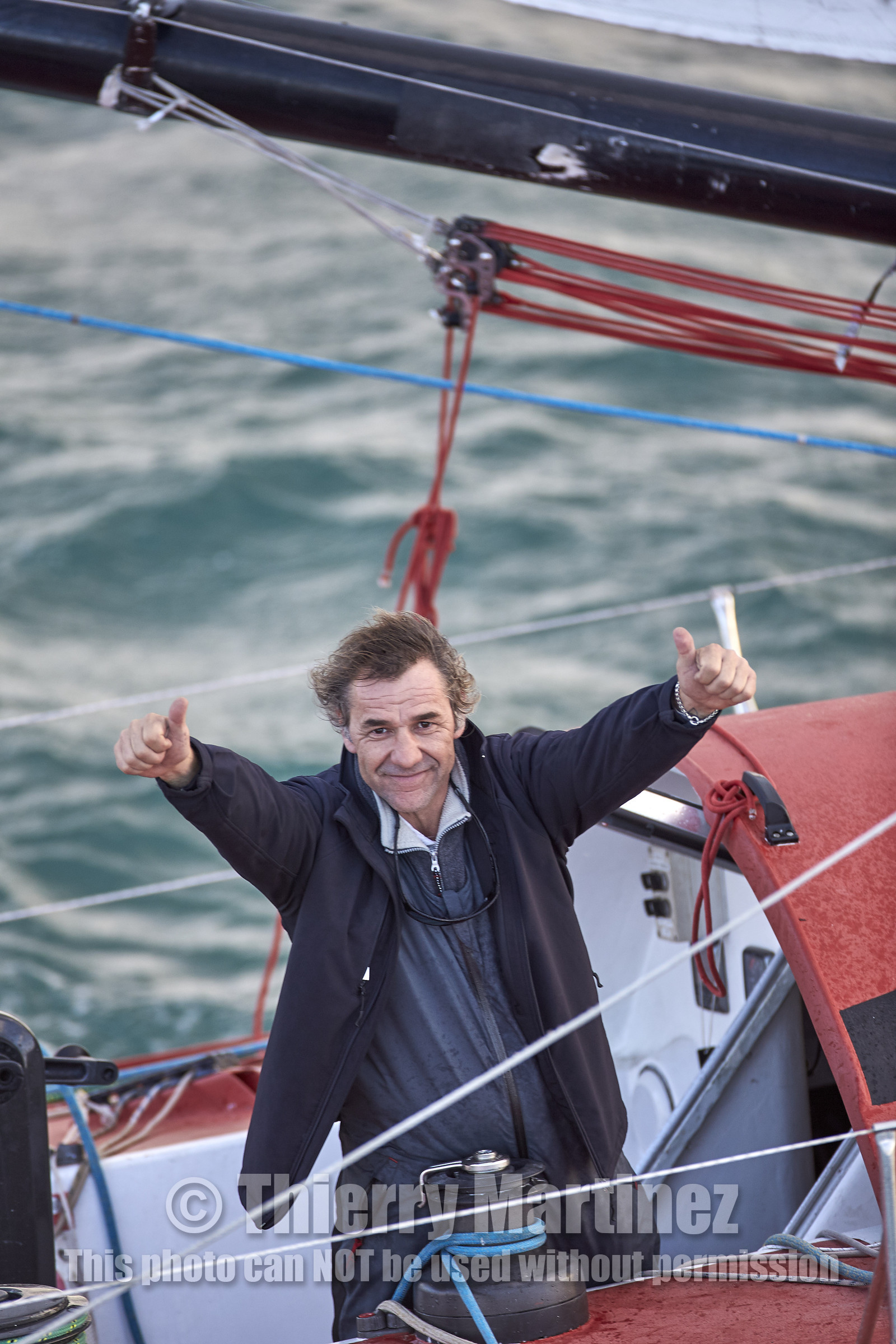 Départ de Jeff Pellet (FRA) sur son bateau COME IN VENDEE POUR UN TOUR DU MONDE;