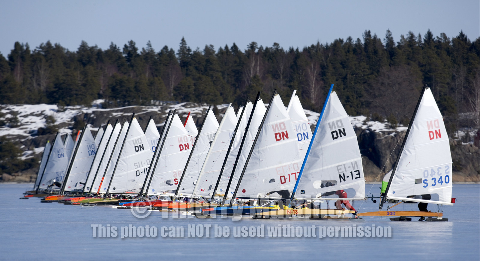 Ice Boats in Stockholm Archipelago - March 2005.