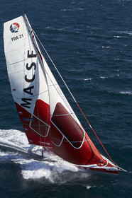 MACSF , Bertrand de Broc et Marc Guillemot avant la Transat Jacques Vabre 2015.