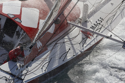 MACSF , Bertrand de Broc et Marc Guillemot avant la Transat Jacques Vabre 2015.