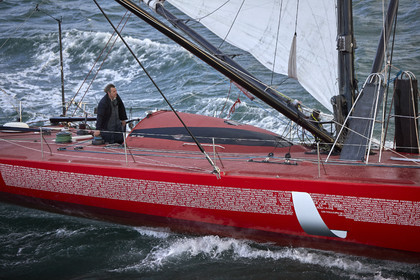 Départ de Jeff Pellet (FRA) sur son bateau COME IN VENDEE POUR UN TOUR DU MONDE;