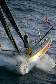 2014 BARCELONA WORLD RACE. Bernard Stamm (SUI) & Jean Le Cam (FRA) on CHEMINEES POUJOULAT