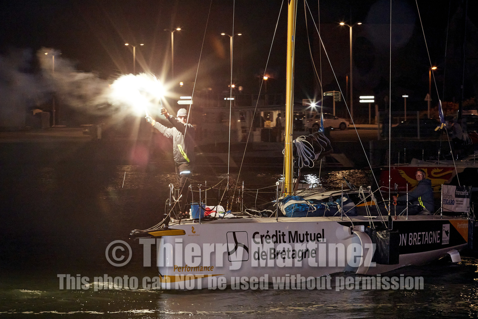 22_35096   © Thierry Martinez.ST NAZAIRE, FRANCE.07 Sept 2022.53éme édition de la Solitaire du Figaro.Arrivée de la 3éme étape , Royan    St Nazaire.Tom Laperche (Région Bretagne-CMB Performance) vainqueur de l’étape et de l’édition de la Solitaire du Figaro 2022.