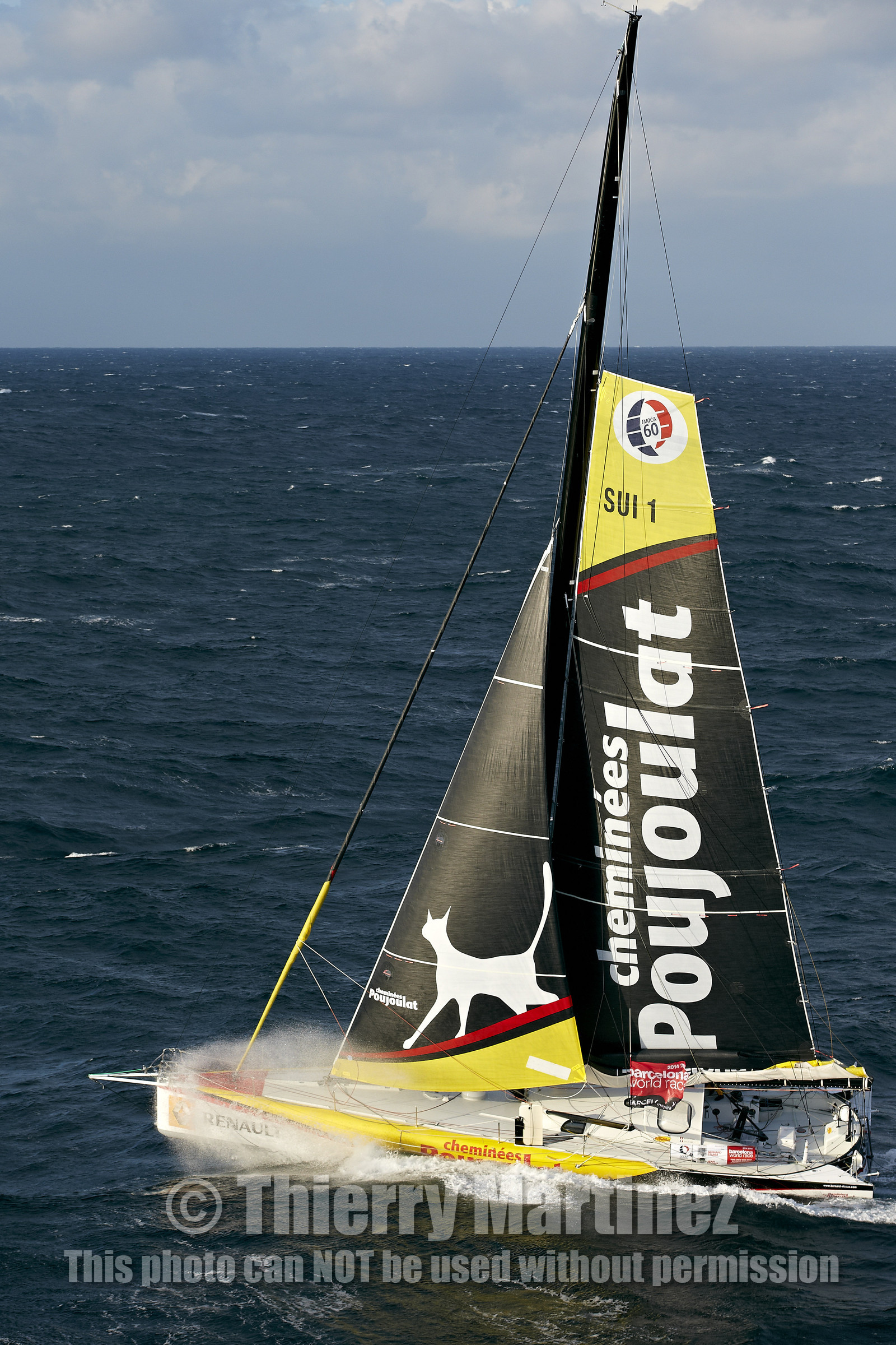 2014 BARCELONA WORLD RACE. Bernard Stamm (SUI) & Jean Le Cam (FRA) on CHEMINEES POUJOULAT