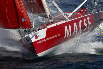 MACSF , Bertrand de Broc et Marc Guillemot avant la Transat Jacques Vabre 2015.