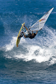Windsurf in waves at Hookip'a Beach - North Shore Maui - Hawaii.