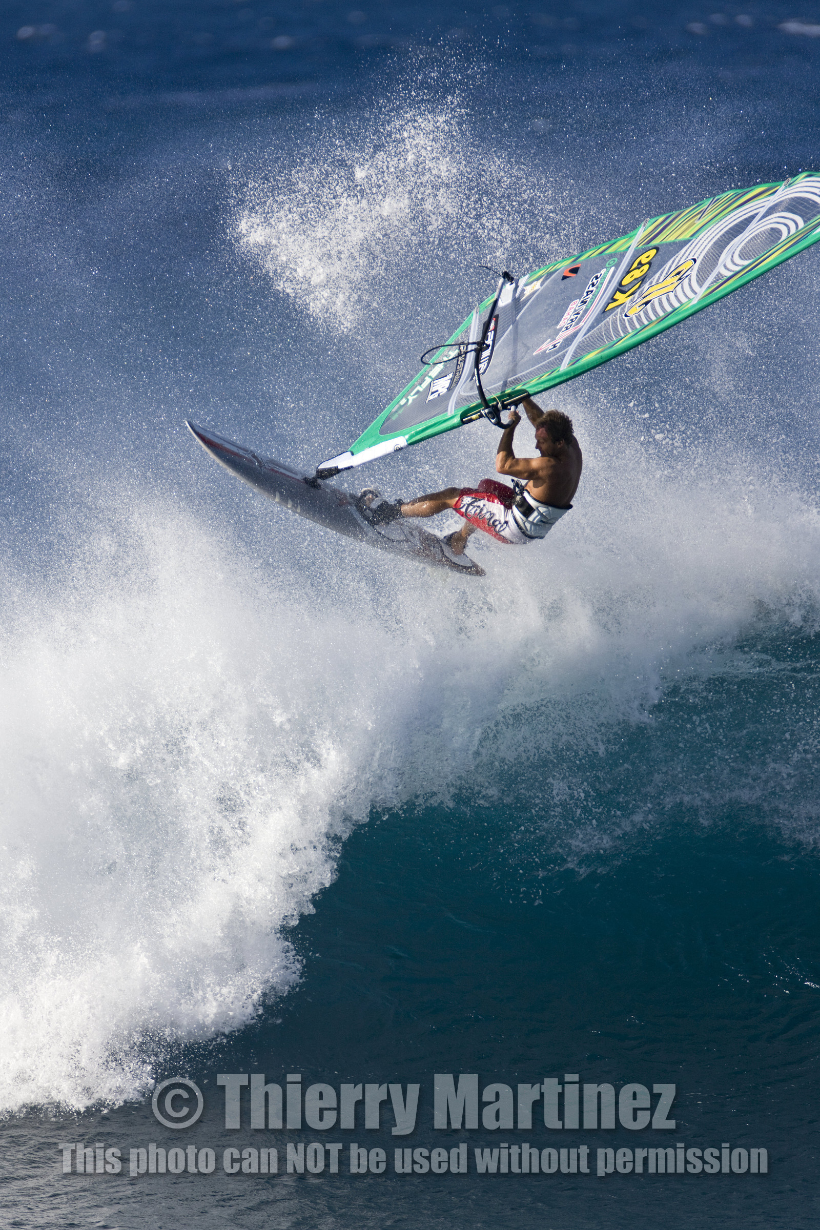 Windsurf in waves at Hookip'a Beach - North Shore Maui - Hawaii.