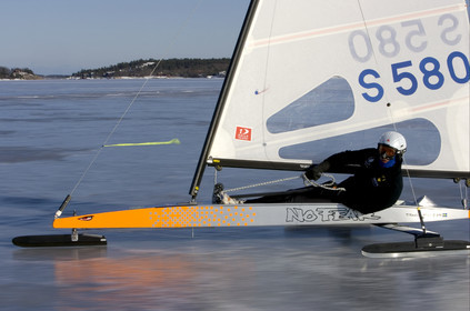 Ice Boats in Stockholm Archipelago - March 2005.