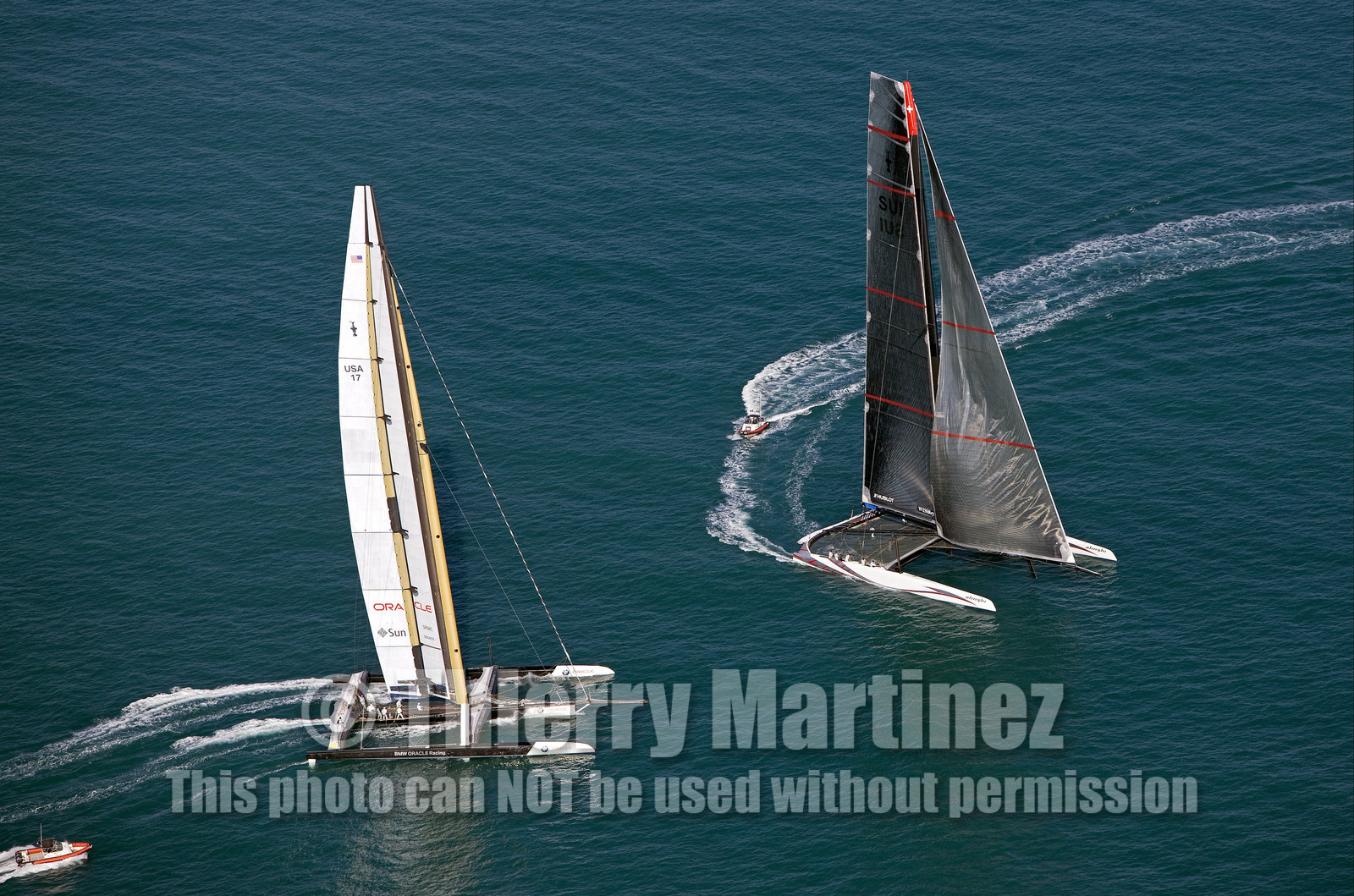 33rd  AMERICA'S CUP Valencia Spain, February 2010 - Defender:  ALINGHI (ALINGHI 5) vs Challenger : BMW Oracle Racing (USA 17)