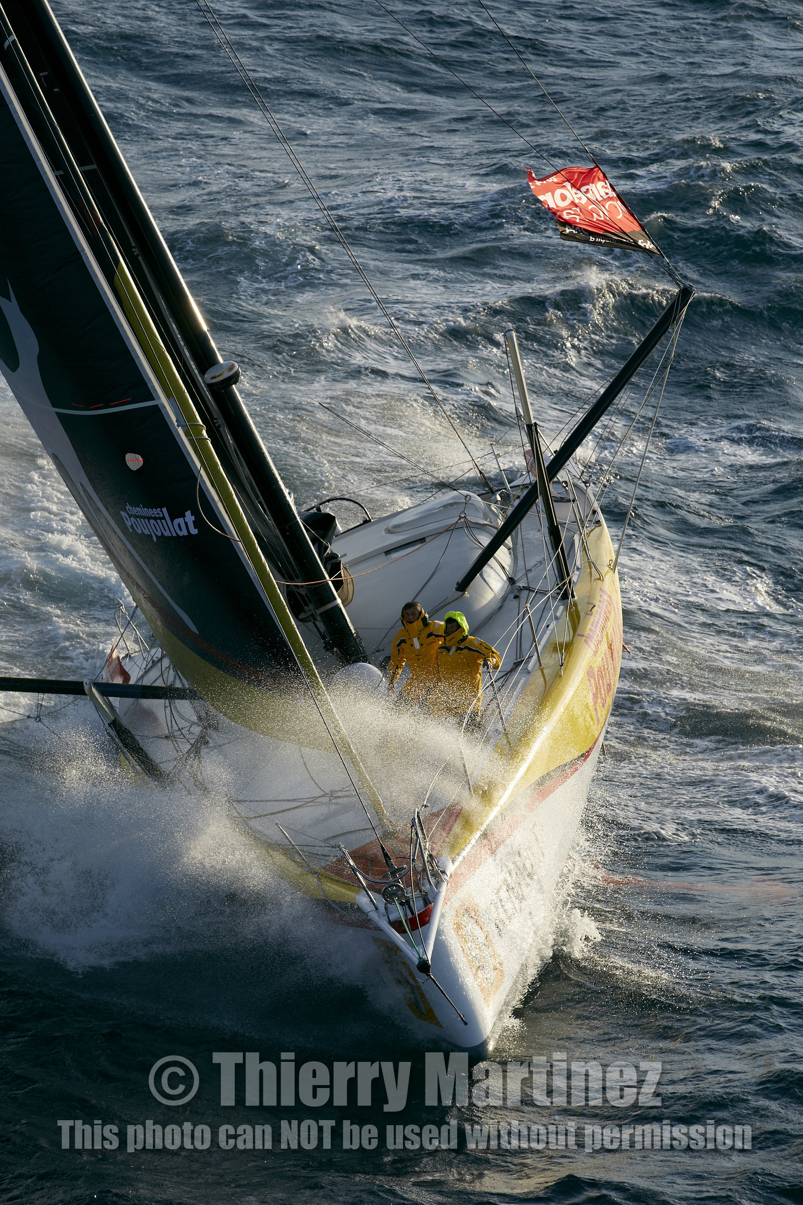 2014 BARCELONA WORLD RACE. Bernard Stamm (SUI) & Jean Le Cam (FRA) on CHEMINEES POUJOULAT