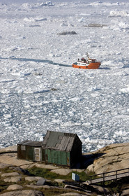 Schooner LA LOUISE sailing on west coast of Greenland.