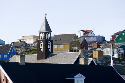 Schooner LA LOUISE sailing on west coast of Greenland.